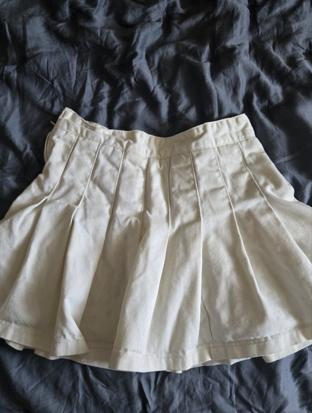 J. Galt Ivory Pleated Mini Tennis Style Skirt Sz M